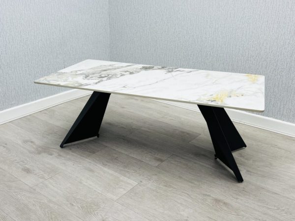 Chicago Cream & Gold Ceramic Coffee Table - Image 2