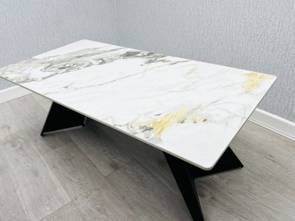 Chicago Cream & Gold Ceramic Coffee Table - Image 3