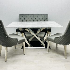 California Grey Marble160cm Dining Table