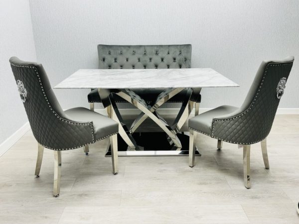 California Grey Marble160cm Dining Table