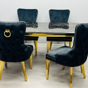 Sofia Black & Gold Dining Table