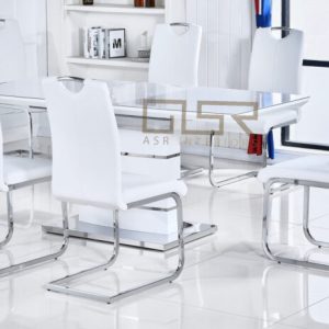 Milan White Extending Dining Table + 6 Milan Chairs