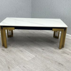 Sorrento Rectangle Ceramic Gold Coffee Table