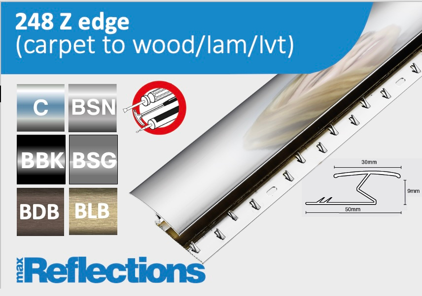 Reflections Z Edge up to 9mm (Carpet to Wood/Laminate/Tiles)